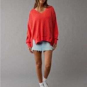 AE Waffle Big Hug V Neck